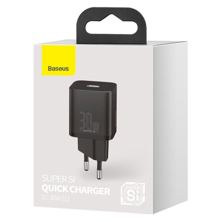 Baseus CCSUP-J01 įkroviklis Super Si Pro Quick Charger Type-C 30W , juodas - TELEMADA.LT